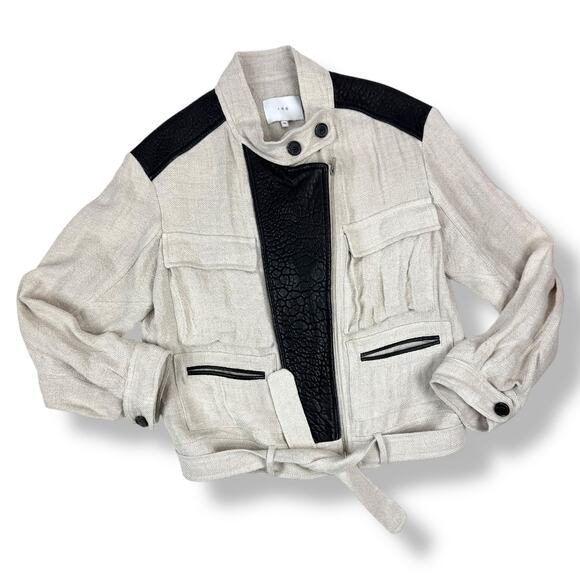 IRO linen and lamb leather industrial jacket - Picture 4 of 16